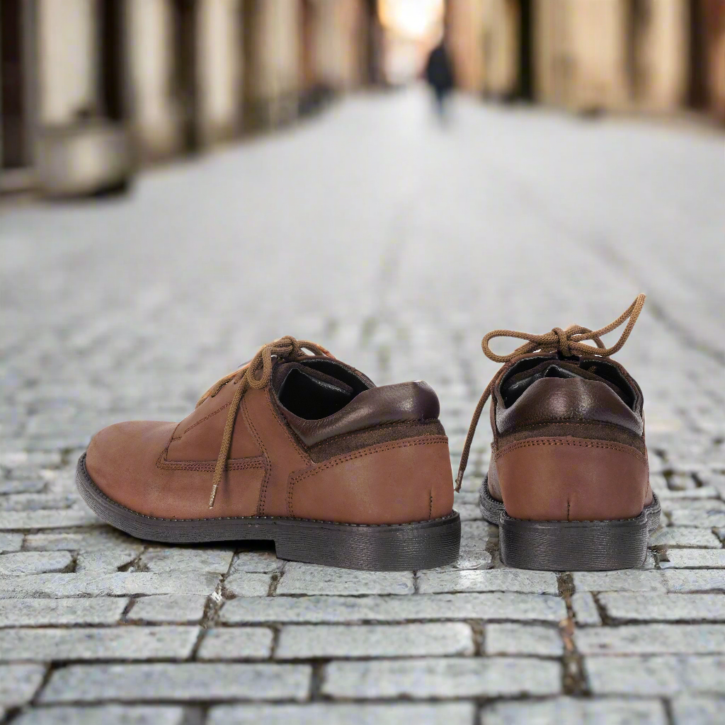 Oily Brown Casual Suede Shoes with extra comfort on back