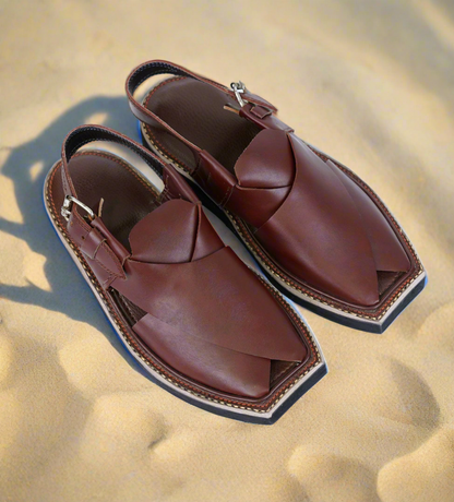 Burgandy Kaptaan Chappal