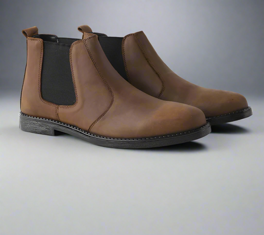 Brown Leather Chelsea Boots