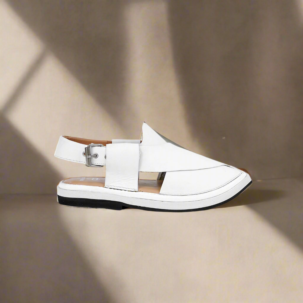 Elegant White Kaptaan Chappal