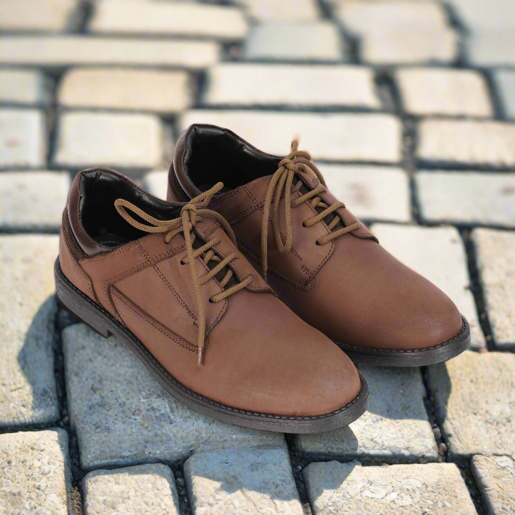 Oily Brown Casual Suede Shoes with extra comfort on back