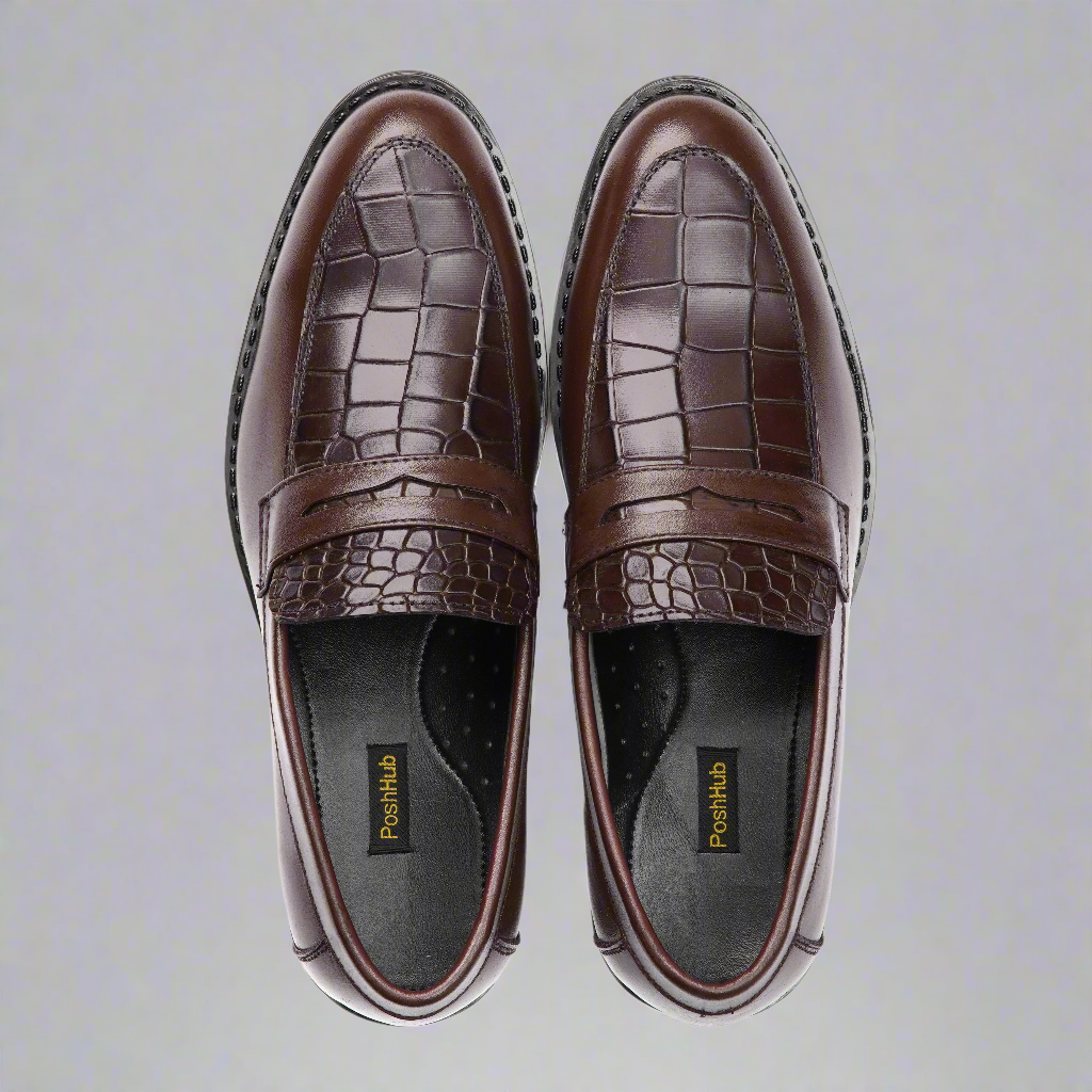 Crocodile horse bit Formal shoes