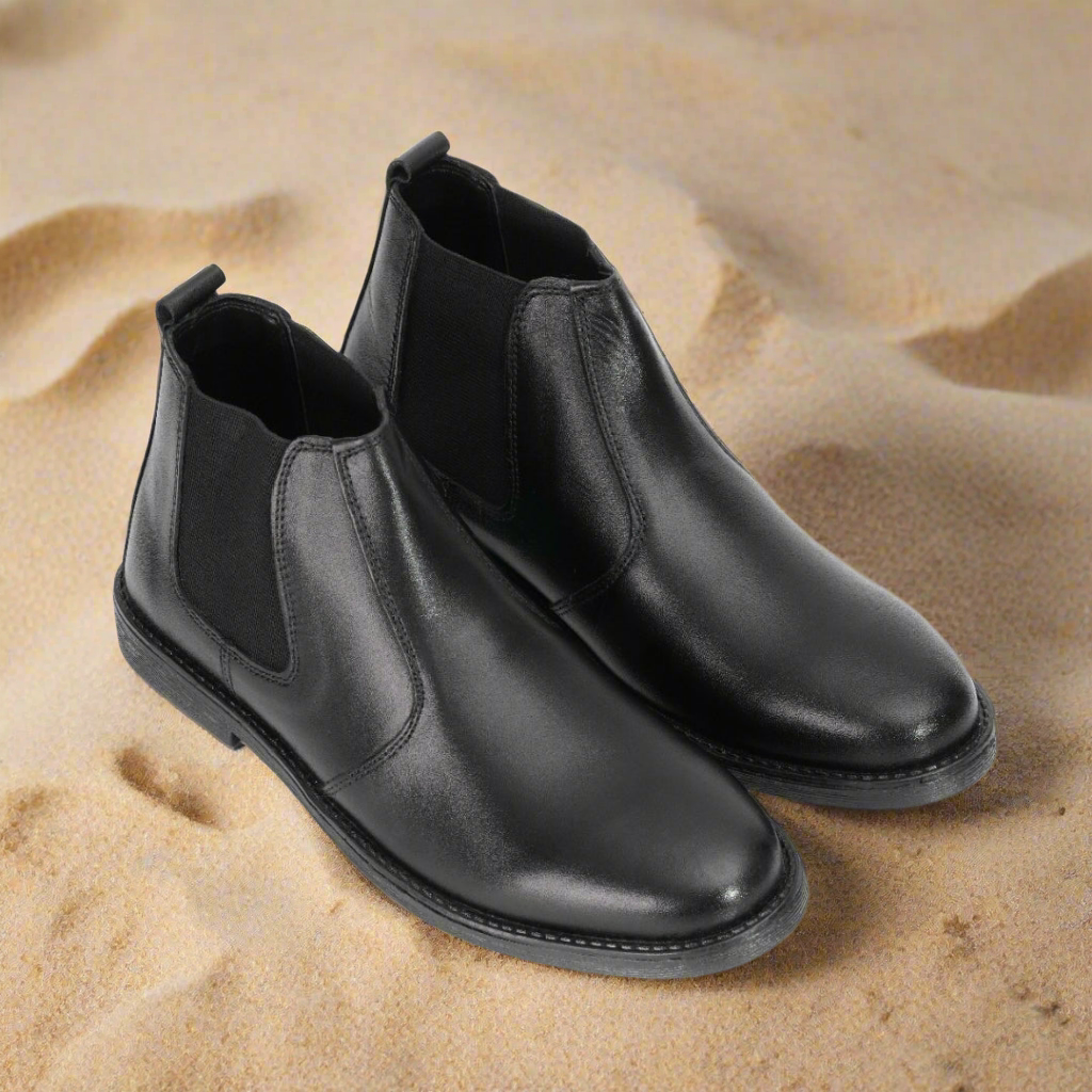 Black Cow Leather Chelsea boots