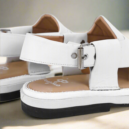 Elegant White Kaptaan Chappal