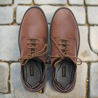 Oily Brown Casual Suede Shoes with extra comfort on back